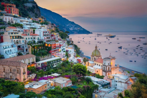 positano at sunset