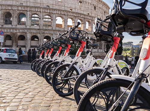 bikes by the colosseum
