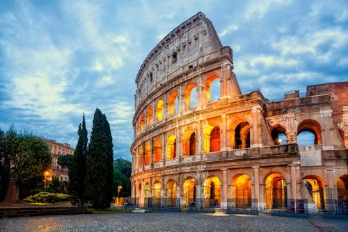 colosseum by evening frontal view