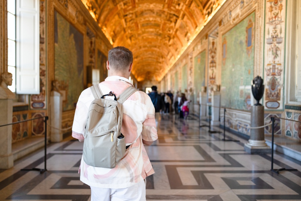man touring the vatican