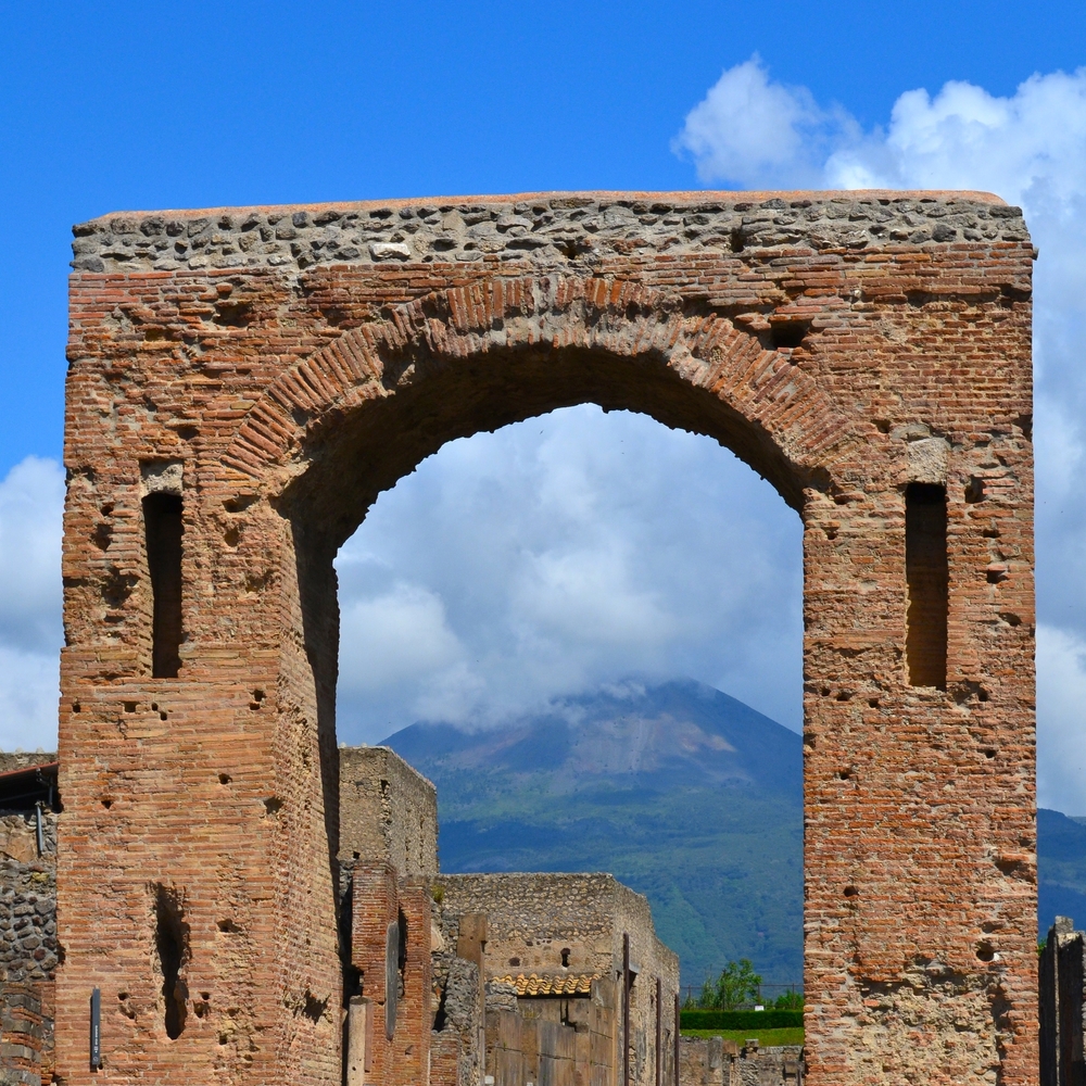 ruins of an arch in pompeii