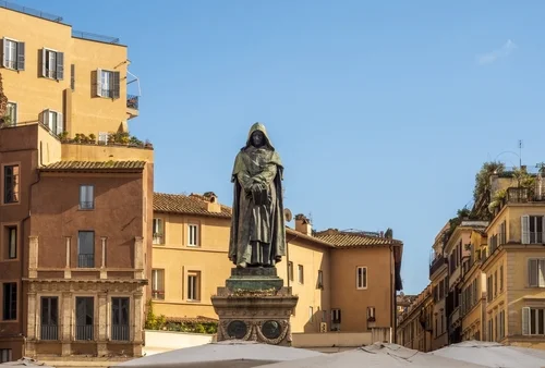 statue of giordano bruno in campo dei fiori in Rome